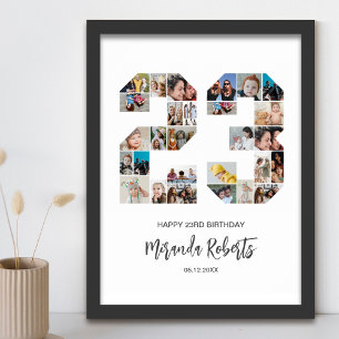 23:e födelsedag nummer 23 Anpassningsbarnas fotoko Poster