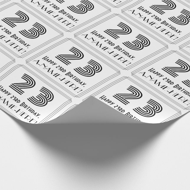 23:e födelsedagen: Art Deco Inspired Stil "23" + N Presentpapper (Hörn)