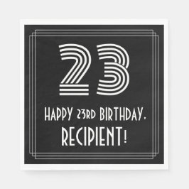 23:e födelsedagen: Art Deco Inspired Titta "23" +  Pappersservett