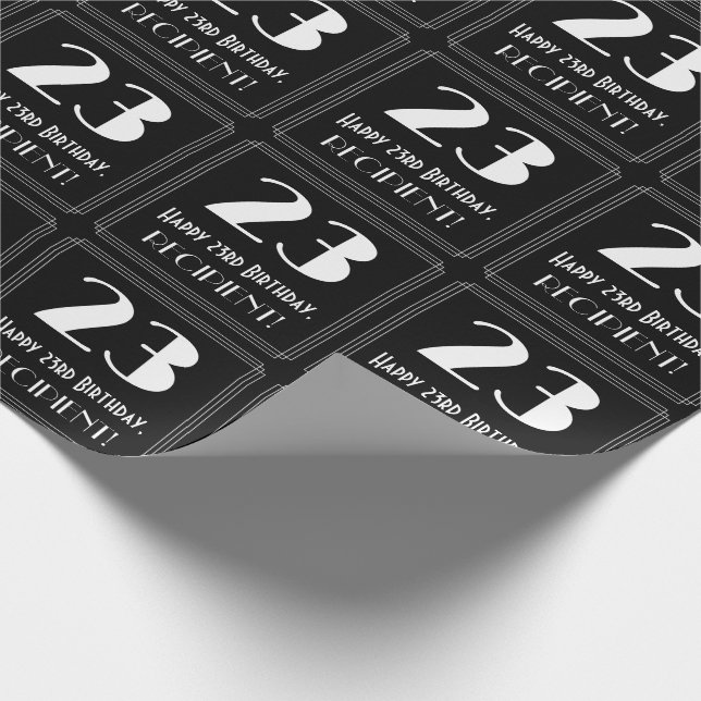 23:e födelsedagen - Art Deco Inspired Titta "23",  Presentpapper (Hörn)