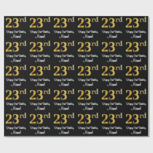 23:e födelsedagen: Elegant Luxurious Faux Guld Tit Presentpapper