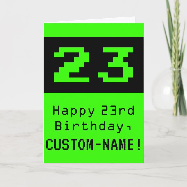 23:e födelsedagen: Nerdy / Geeky Stil "21" och Nam Kort (Framsida)
