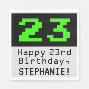 23:e födelsedagen - Nerdy/Geeky Stil "23" och Namn Pappersservett