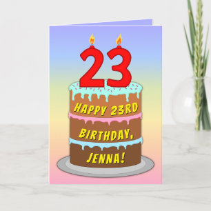 23:e födelsedagen - Roligt Cake & Candles, med ege Kort