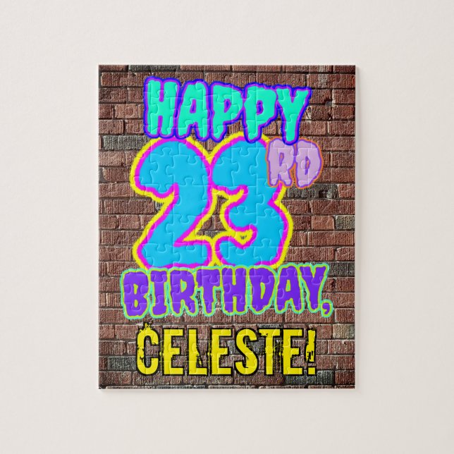 23:e födelsedagen ~ Roligt, Urban Graffiti Inspire Pussel (Vertikal)