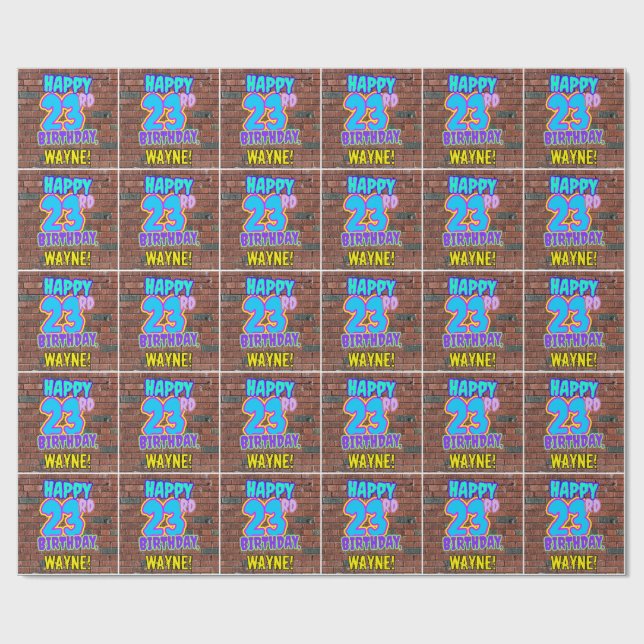 23:e födelsedagen: Roligt, Urban Graffiti Inspired Presentpapper (Platt)