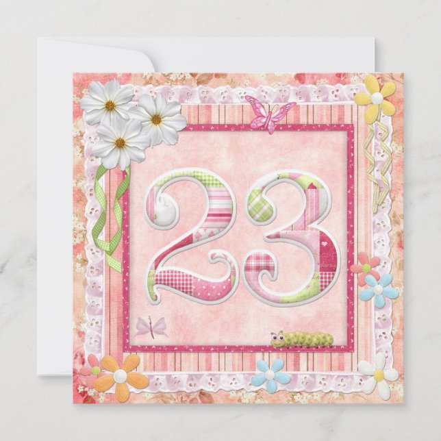 23:e födelsedagsfesten skrotning av stil inbjudningar (Framsida)