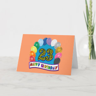 23:e födelsedagsgåvor med assorterad ballonger kort