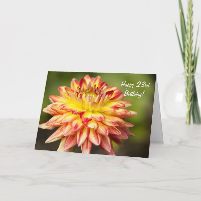 23:e födelsedagskortet i Dahlia Lycklig Kort (Framsida)
