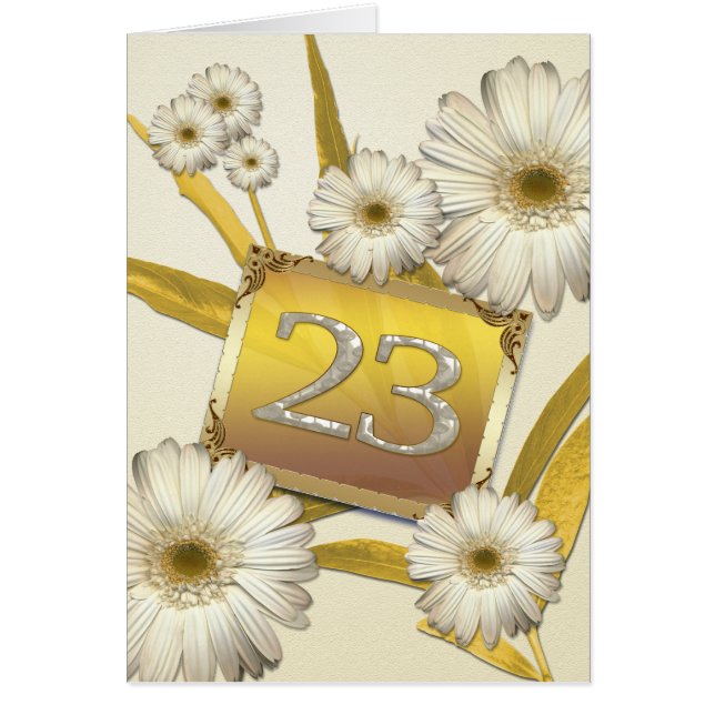 23:e födelsedagskortet med daisy. hälsningskort (Framsidan)