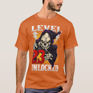 23:e födelsedagsspelskaleton nivå 23 olåst gama t shirt