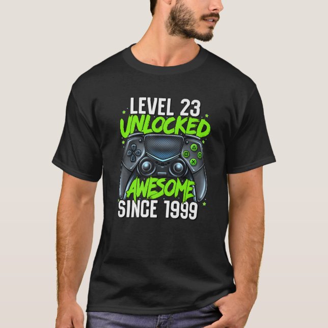 23:e födelsedagsspelsnivån 23 Olåst Fantastisk-sti T Shirt (Framsida)