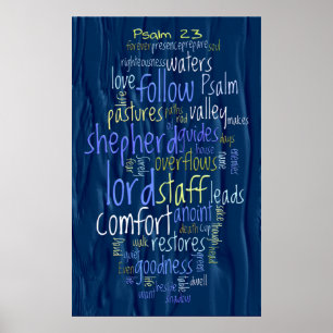 23:e psalm Flowing Vatten Poster