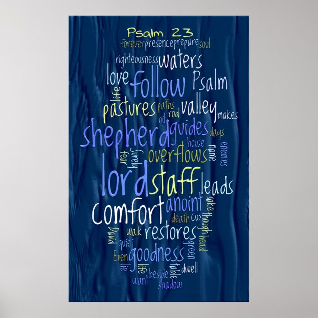 23:e psalm Flowing Vatten Poster (Framsidan)
