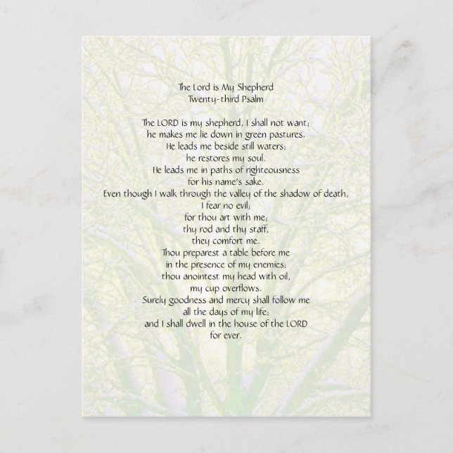 23:e psalm.. vykort (Framsida)