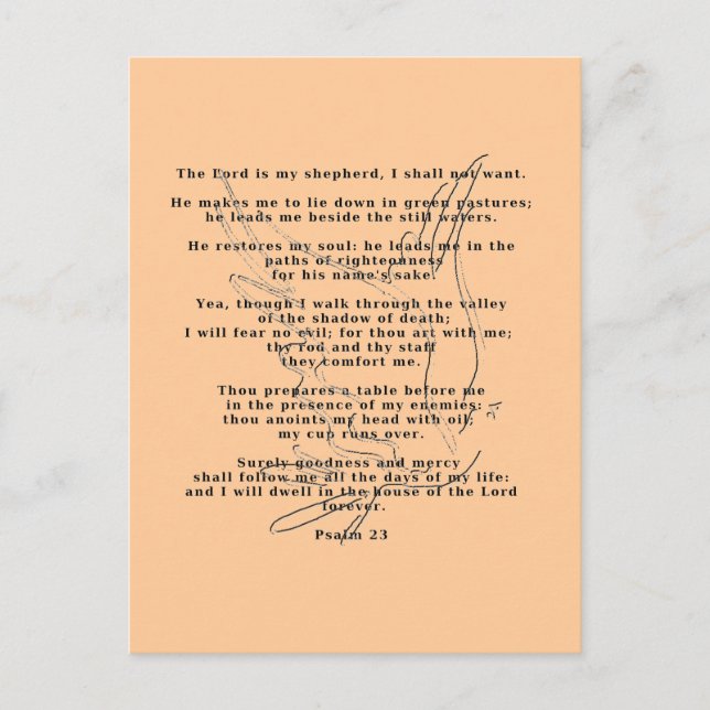 23:e psalm-vykort vykort (Framsida)