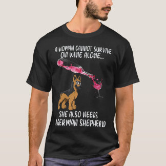 23 En kvinna kan inte överleva på enbart vin Hon b T Shirt