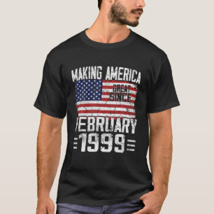 23 februari 1999, födelsedagsgåva, amerikansk Flag T Shirt