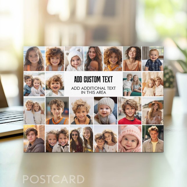 23 Fotokollage med textruta Vykort (Photo Postcard - Customize with your favorite photos)