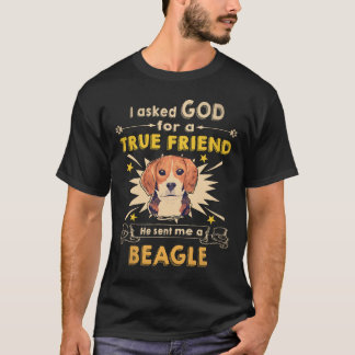 23 Frågade Gud - Sann vän - En Beagle T Shirt