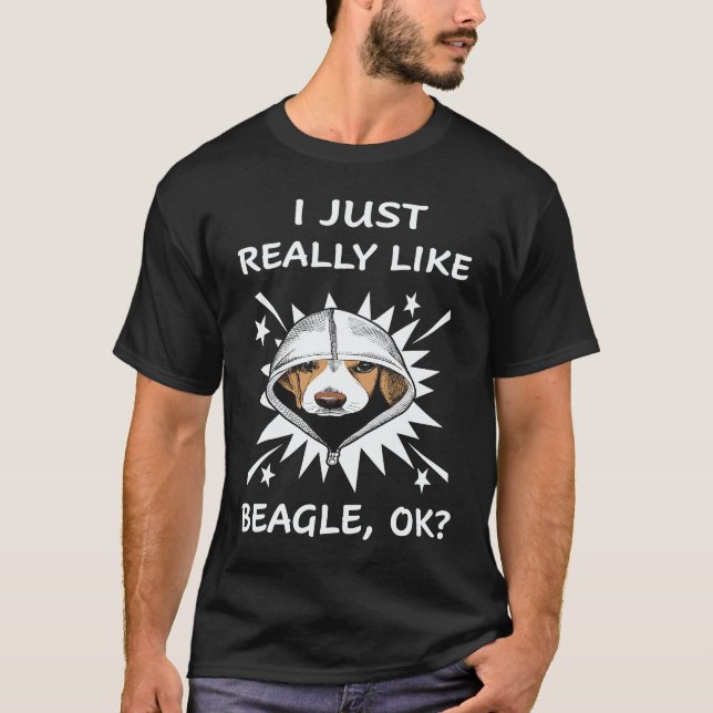 23 Jag gillar verkligen Beagle T Shirt (Framsida)