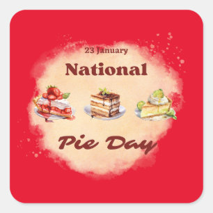 23 januari Nationaldagen Paj Fyrkantigt Klistermärke