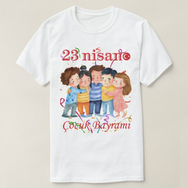 23 Nisan T-Shirt – Barnens dag firande Tee (Design framsida)