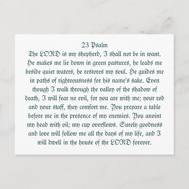 23 psalm vykort (Framsida)
