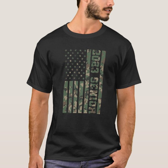 23 Senior 2023 Student Studenten American Flagga C T Shirt (Framsida)