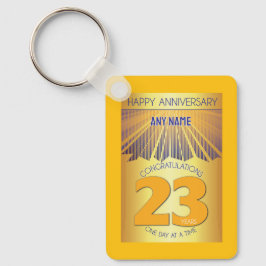 23 Year Sober Anniversary | Golden Ray 12 Step Nyckelring