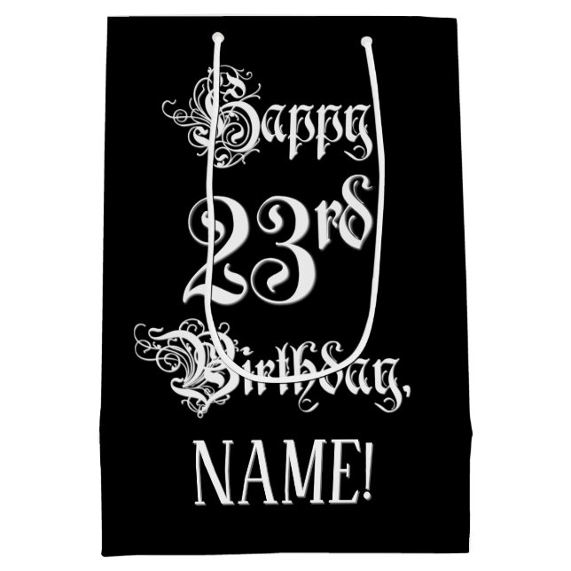 23rd Birthday: Fancy, Elegant Script + Custom Name (Baksidan)