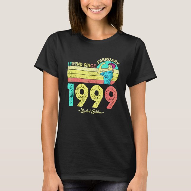 23rd Birthday February 1999 Legend Since 1999 23 Y T Shirt (Framsida)