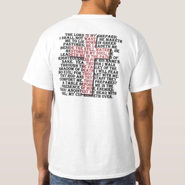 23rd Psalm för Scripture T-shirt (Baksida)