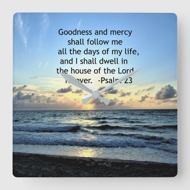 23RD PSALM SUNRISE PHOTO DESIGN FYRKANTIG KLOCKA (Framsida)