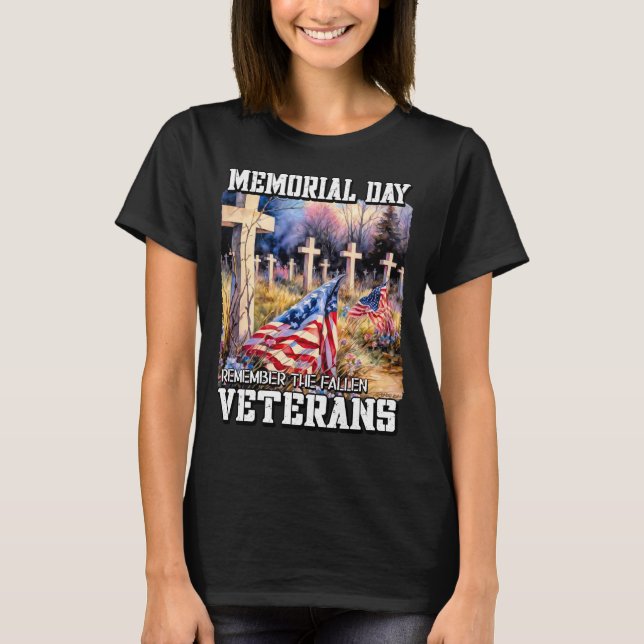 24076_MEMORIALDAGEN MINNS VÅRA FALLEN VETERANER T SHIRT (Framsida)