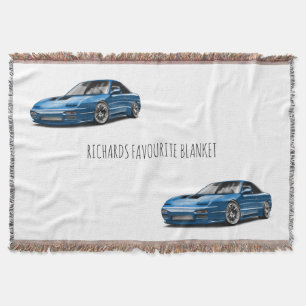 240sx blå bil ritning filt