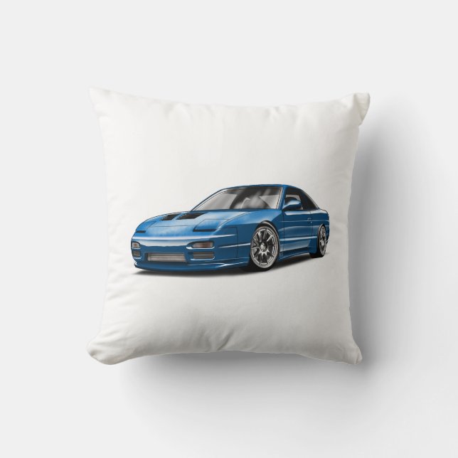 240sx blå bil ritning  kudde (Framsida)