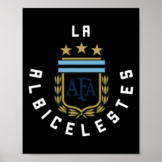 2425 Argentina Flagga Fotbollströja Kit Sport Unif Poster (Framsidan)