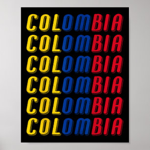 2425 Colombiansk Flagga Fotbollströja Kit Sportuni Poster