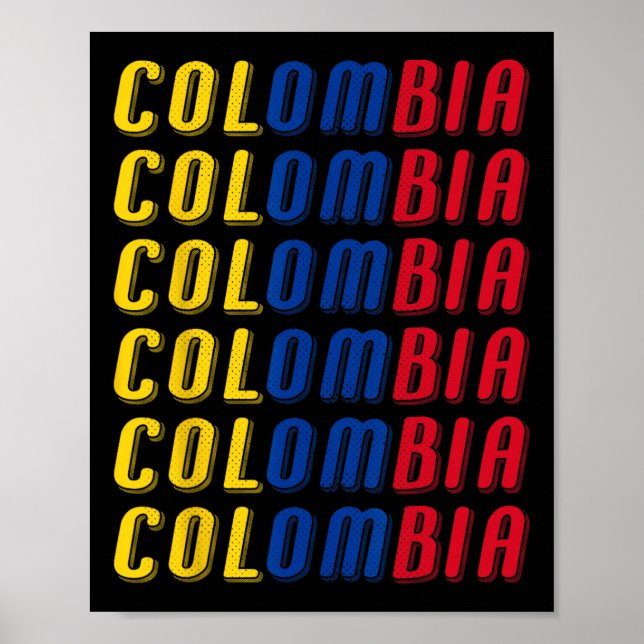 2425 Colombiansk Flagga Fotbollströja Kit Sportuni Poster (Framsidan)