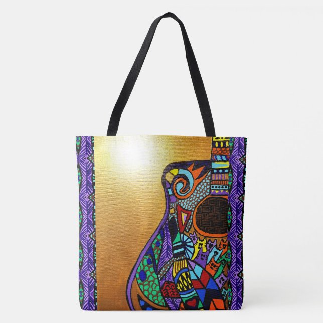 242 - Guitar - Tote Bag Tygkasse (Framsida)