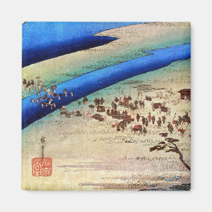 24. 嶋 宿, 広 重 Shimada-juku, Hiroshige, Ukiyo-e Magnet