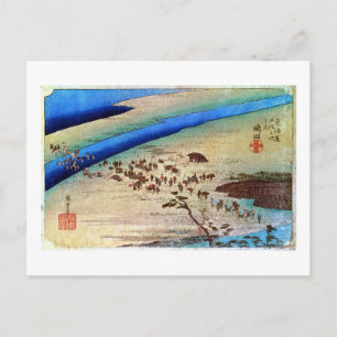 24. 嶋 宿, 広 重 Shimada-juku, Hiroshige, Ukiyo-e Vykort