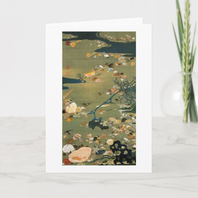 24. 貝甲図 若冲 beskjuter, Jakuchū, Japan konst Kort (Framsida)