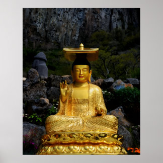 24×30 Guld-Buddha Jeju-do Korea Fototryck Poster