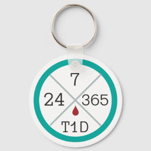 24/7/365 T1D Life Keychain Nyckelring