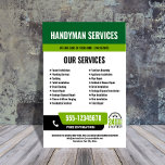 24/7 BLACK-GRÖNT för Handymans- och rörledningstjä Reklamblad<br><div class="desc">Befordra dina 24-timmars handymans- eller rörmokertjänster med den här djärva, designade anpassadet för att få snabb uppmärksamhet. Med ditt mobila nummer i en hög synlighetslayout och en tydlig 24/7-ikon signalerar det omedelbart akutets tillgänglighet. All färg och all text är helt redigerbar, så att du kan matcha ditt varumärke och nyckel-tjänster....</div>