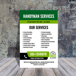 24/7 BLACK-GRÖNT för Handymans- och rörledningstjä Reklamblad