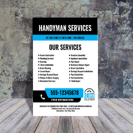 24/7 Handymans- och VS-tjänster, SVART BLUE Reklamblad
