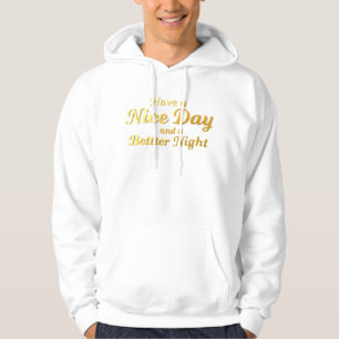 24/7 Positivitet: Guldtext Inspirerande Avslappnad Hoodie